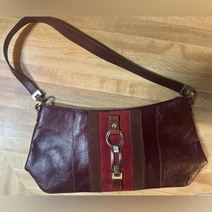 Etienne Aigner vintage burgundy shoulder bag.